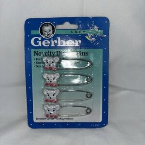 Gerber Novelty  DIAPER PINS  White Bears  4 Pack  Unopened Sealed Vintage 1991‎